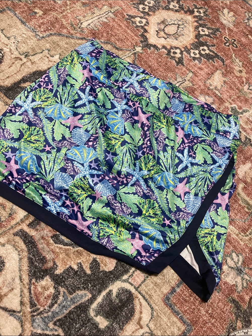 Stella ParkerWomen’s Tropical Print Active Skort - Navy, Green & Pink